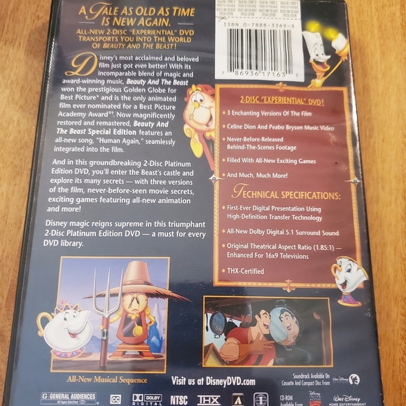 Beauty and the Beast (Two-Disc Platinum Edition) DVDs - Picture 5 of 5